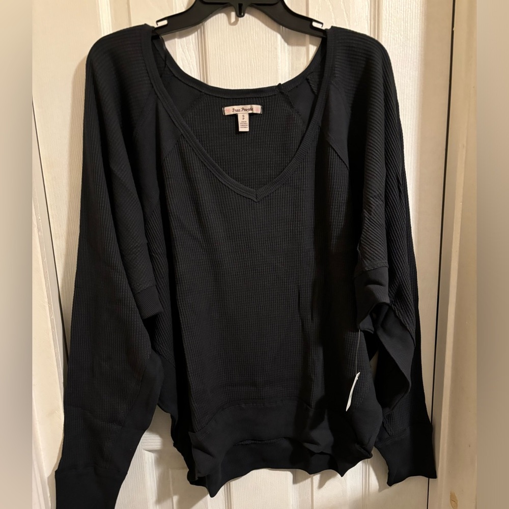 NWT Free People Black V-Neck Women's Small Top - Picture 5 of 6